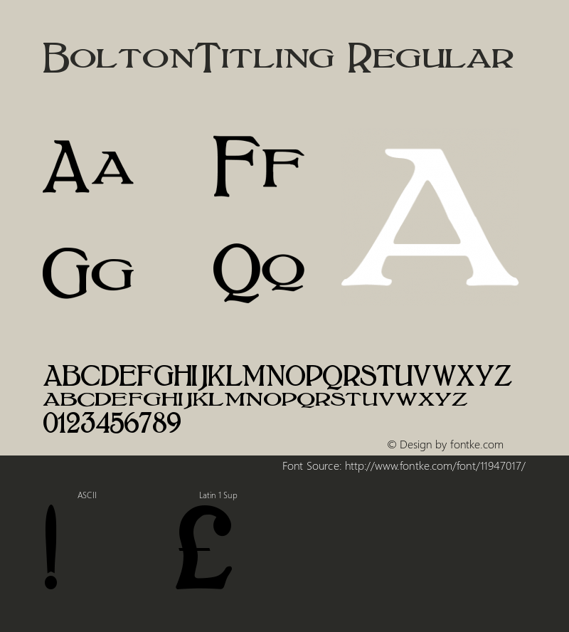 BoltonTitling Regular Version 1.00图片样张