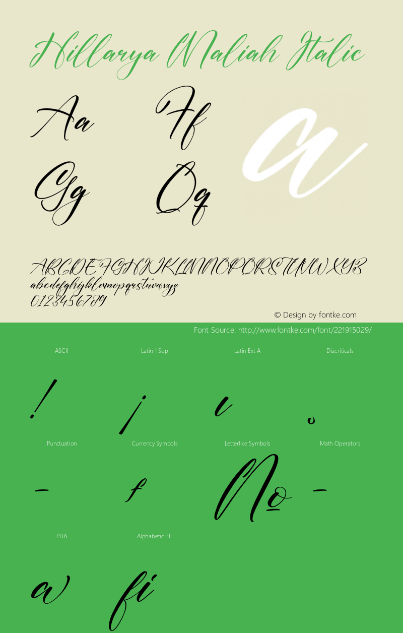 Hillarya Maliah Italic Version 1.00;March 17, 2022;FontCreator 13.0.0.2683 64-bit图片样张