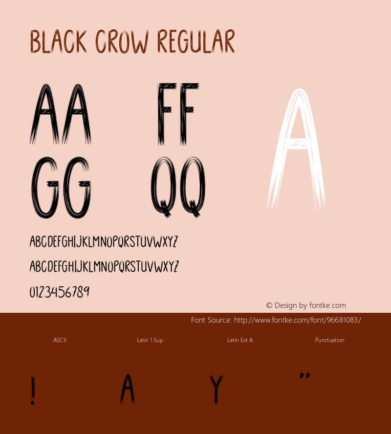 BLACK CROW Version 1.002;Fontself Maker 3.5.3图片样张