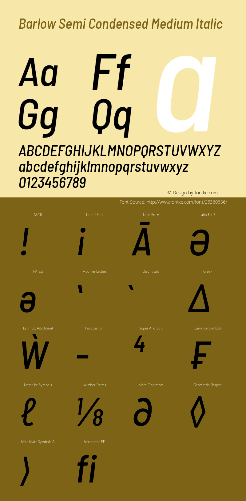 Barlow Semi Condensed Medium Italic Version 1.403图片样张