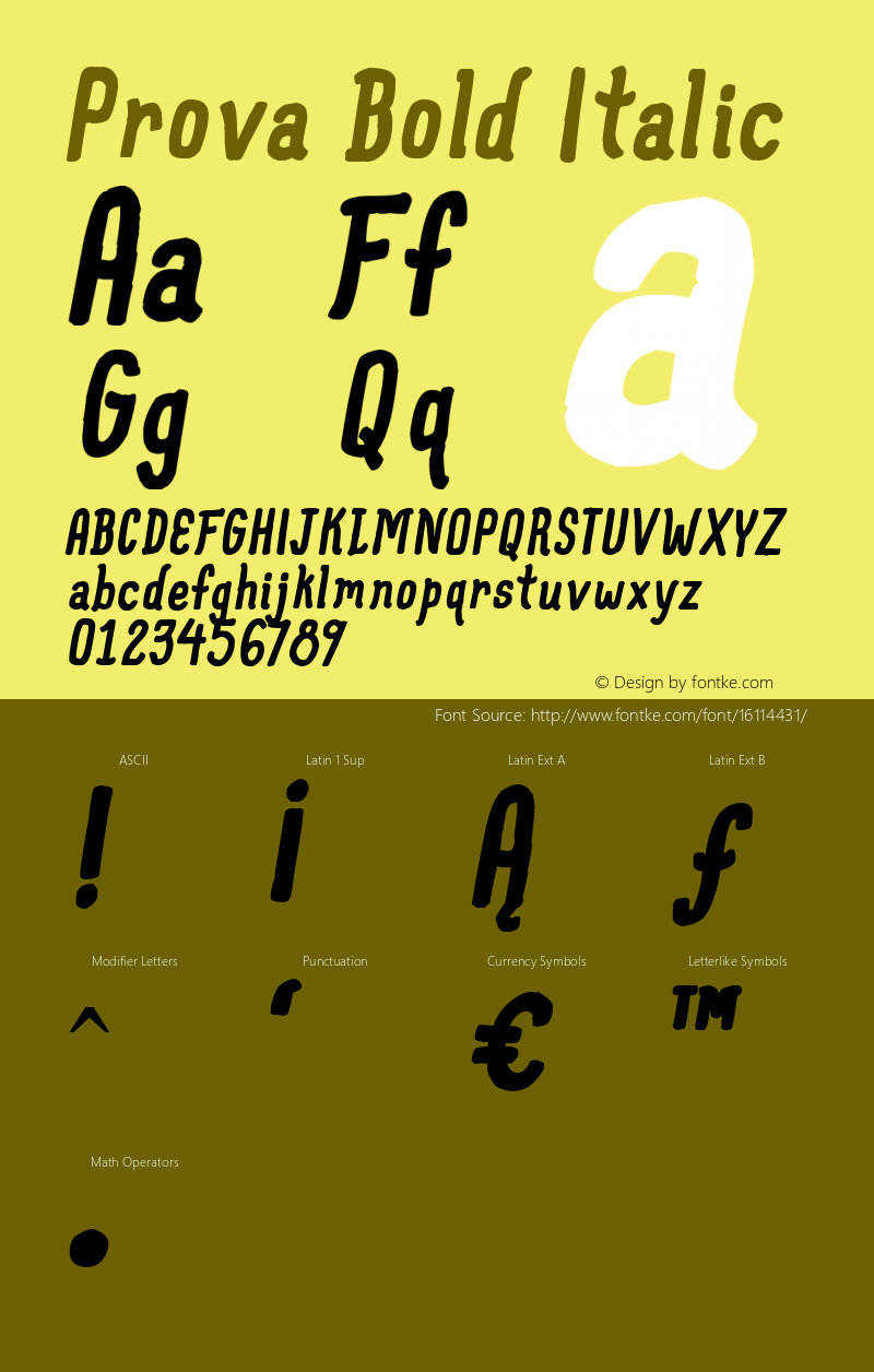 Prova Bold Italic Version 1.00 October 27, 2013, initial release, www.yourfonts.com图片样张