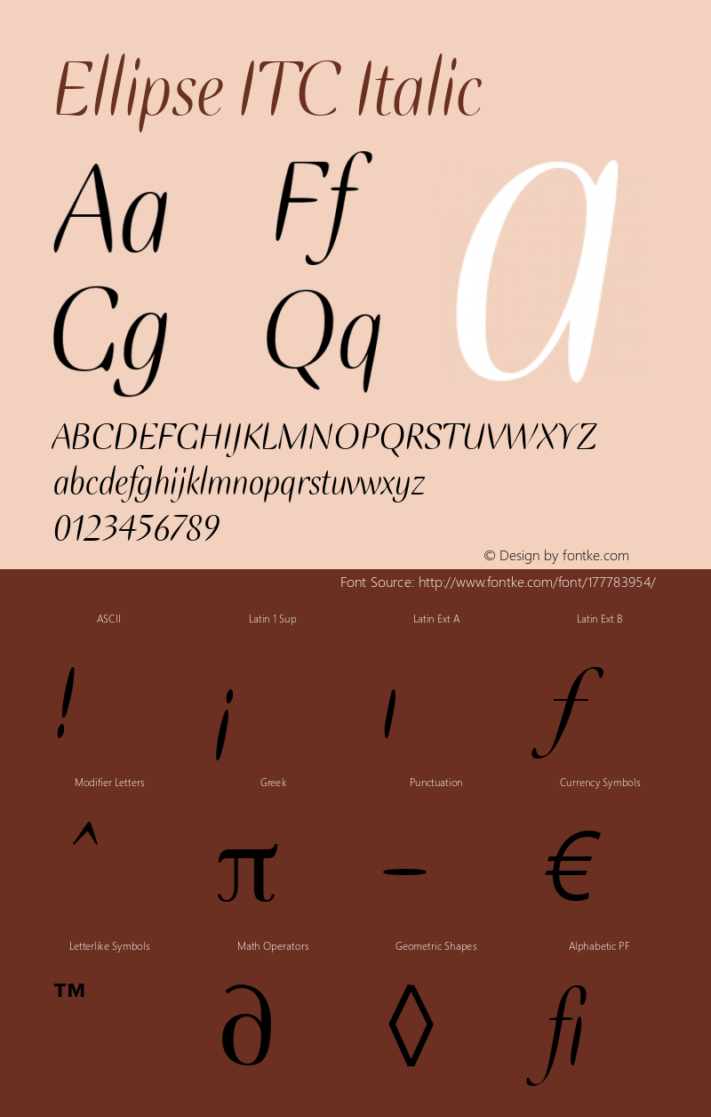 Ellipse ITC Italic 005.000图片样张