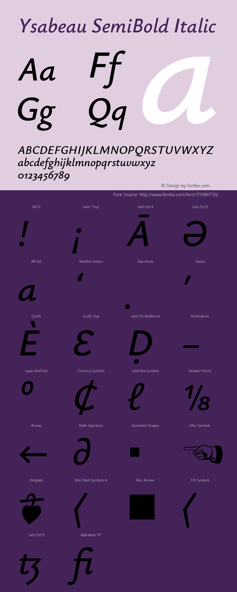 Ysabeau SemiBold Italic Version 0.021图片样张