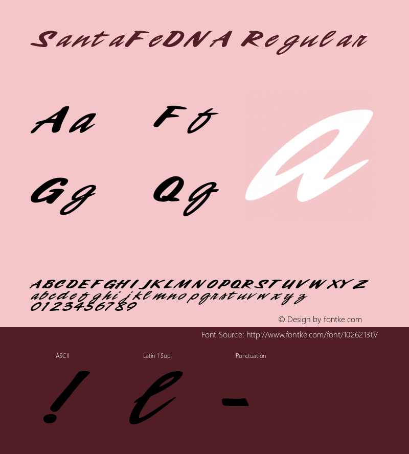SantaFeDNA Regular Macromedia Fontographer 4.1 2/2/02图片样张