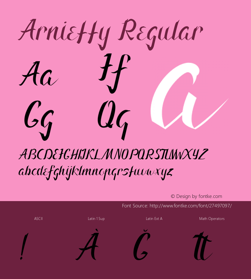 Arnietty Version 1.00;October 31, 2018;FontCreator 11.5.0.2422 64-bit图片样张