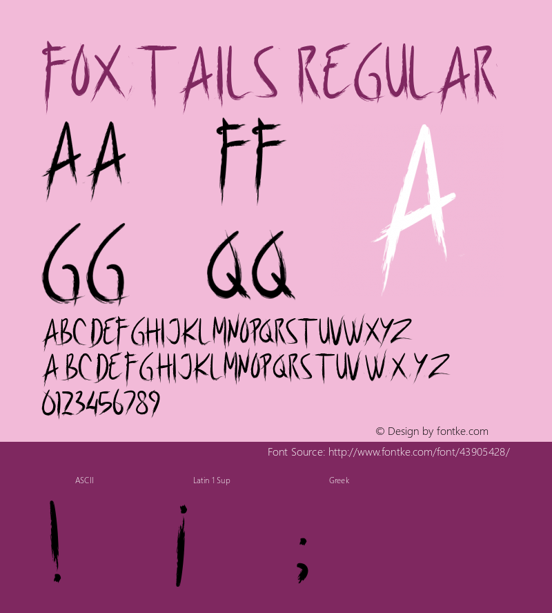 Foxtails Version 1.00;August 9, 2019;FontCreator 11.5.0.2427 32-bit图片样张