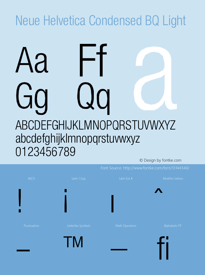 Neue Helvetica Condensed BQ Light Version 001.000图片样张