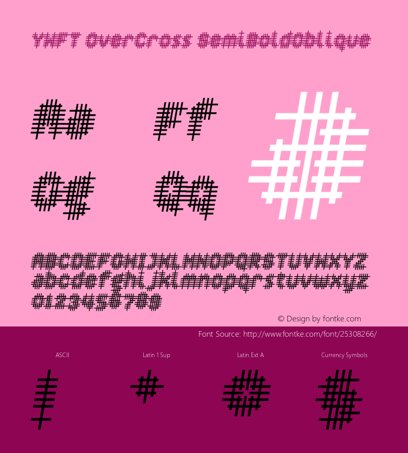 YWFTOverCross-SemiBoldOblique Version 001.000图片样张