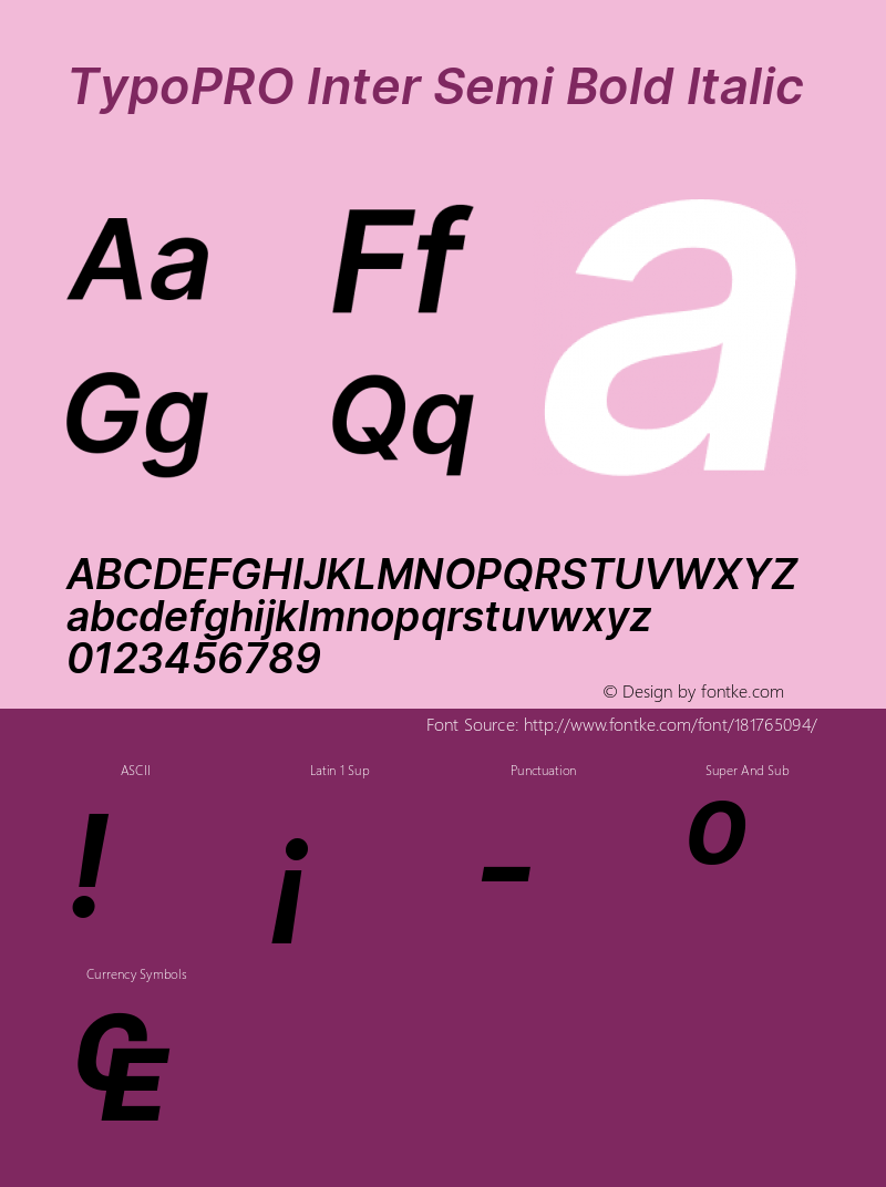 TypoPRO Inter Semi Bold Italic Version 3.019;git-0a5106e0b图片样张