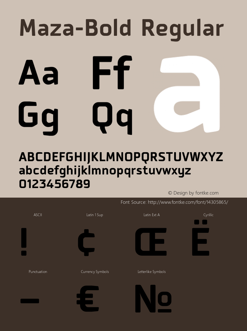Maza-Bold Regular 1.000; Fonts for Free — vk.com/fontsforfree图片样张