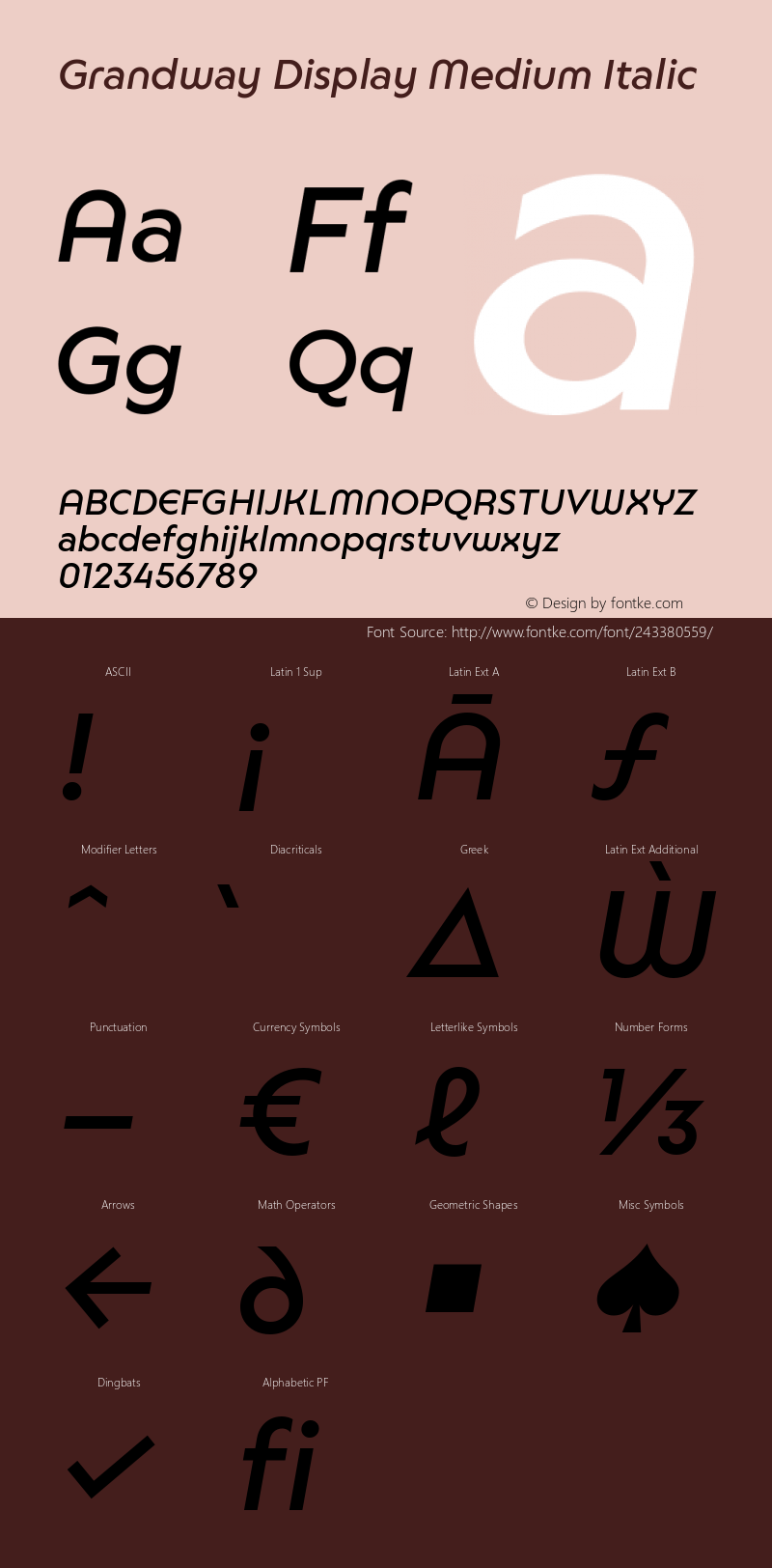 Grandway Display Medium Italic Version 1.000 | web-ttf图片样张