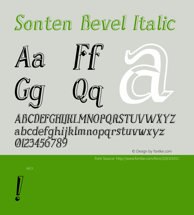 Sonten Bevel-Italic Version 000.000图片样张