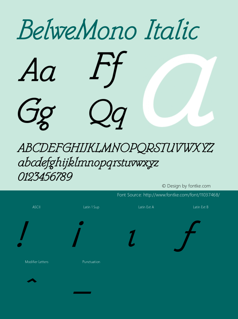 BelweMono Italic Version 001.001图片样张