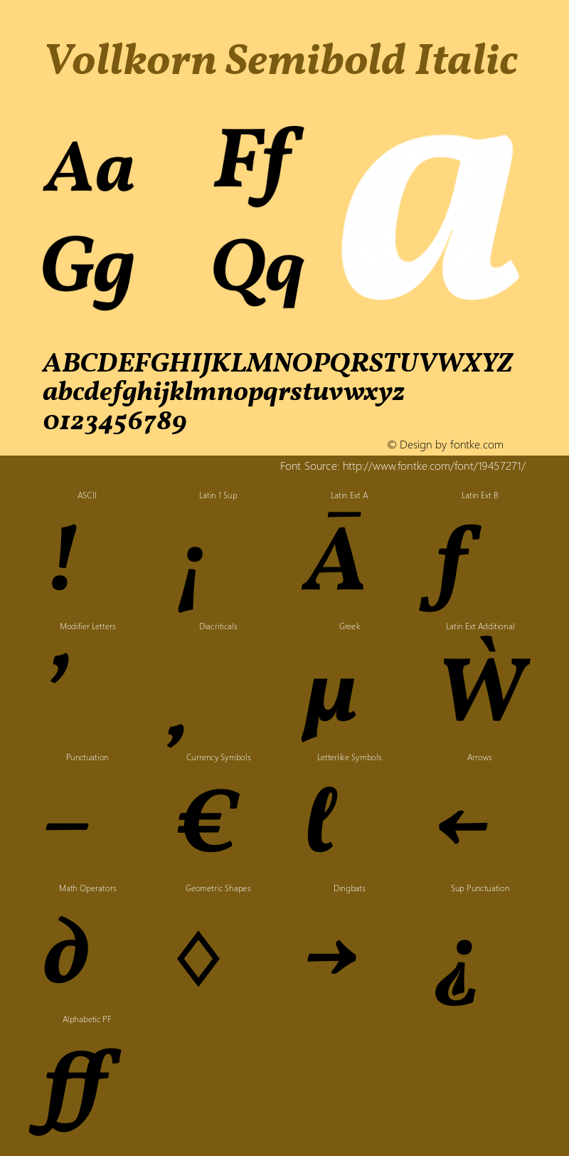 Vollkorn Semibold Italic Version 3.005;PS 003.005;hotconv 1.0.70;makeotf.lib2.5.58329图片样张