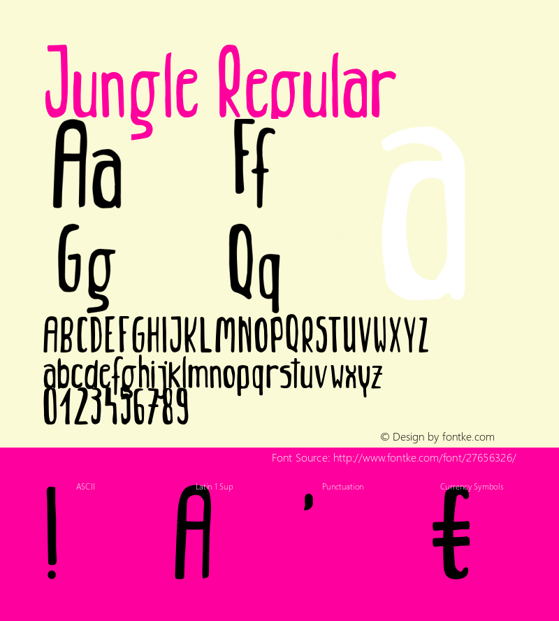 JungleRegular Version 1.002;Fontself Maker 2.1.2图片样张