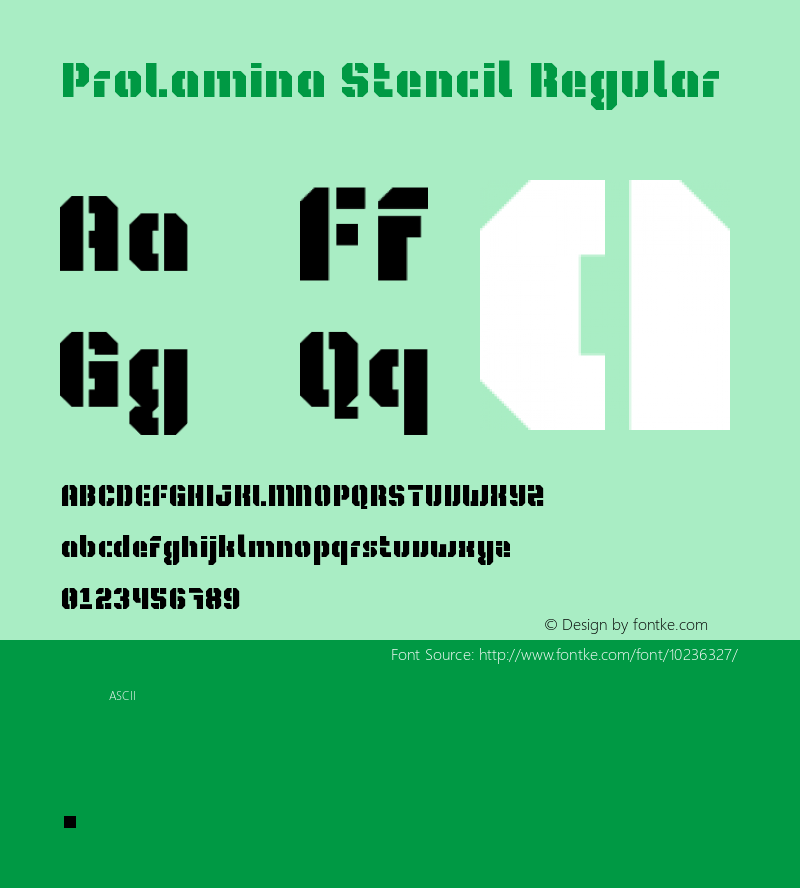 ProLamina Stencil Regular Version 1.0图片样张