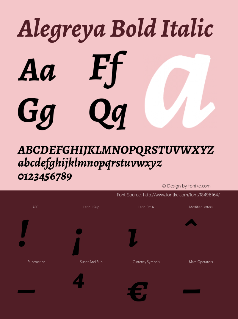 Alegreya Bold Italic Version 1.003图片样张