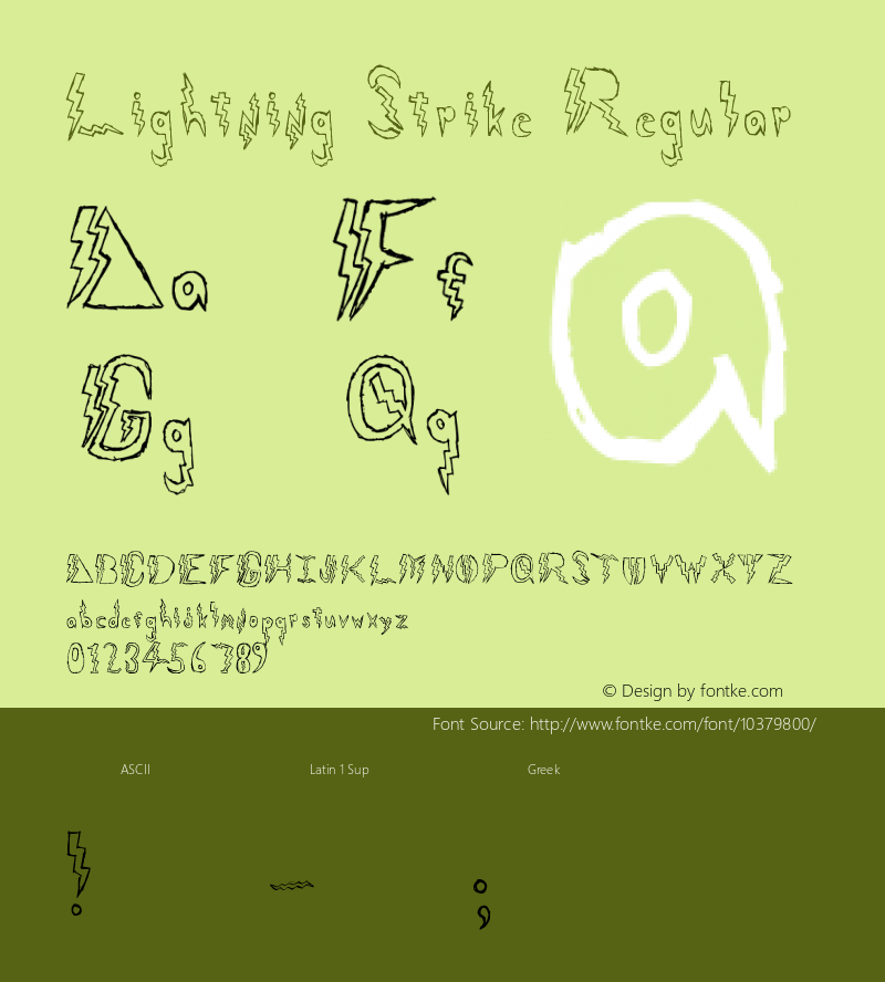 Lightning Strike Regular Version 1.00 May 28, 2008, initial release图片样张