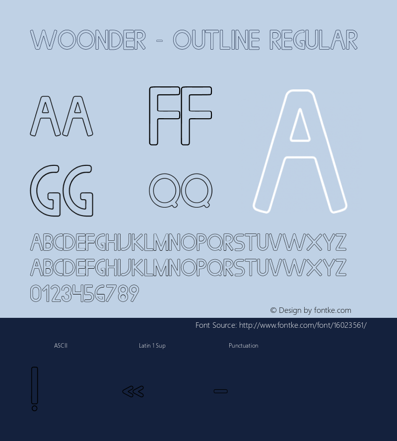 WOONDER - Outline Regular Version 1.001;PS 001.001;hotconv 1.0.70;makeotf.lib2.5.58329图片样张