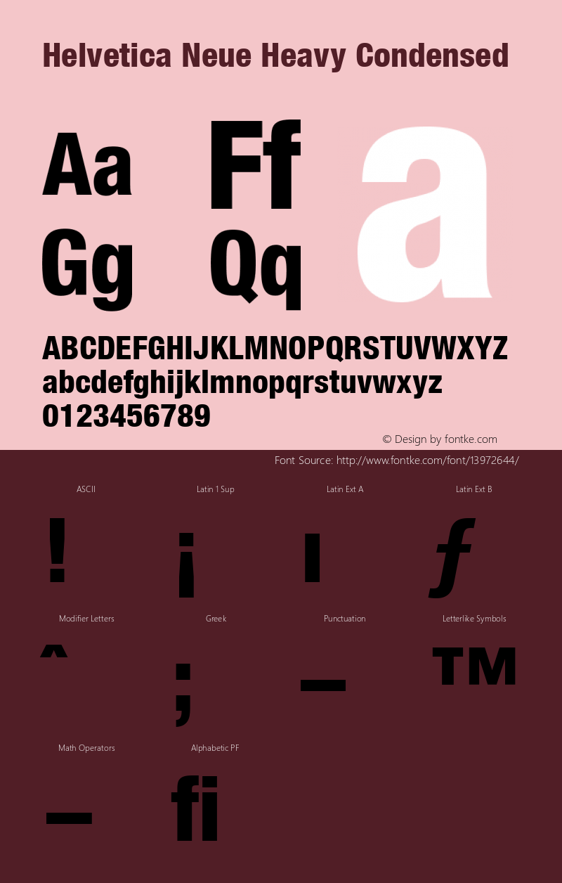 Helvetica Neue Heavy Condensed Version 001.000图片样张