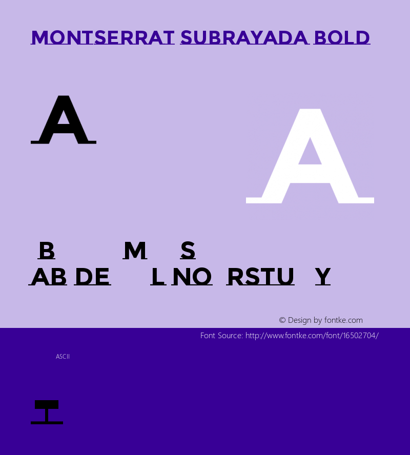 Montserrat Subrayada Bold Version 2.001图片样张