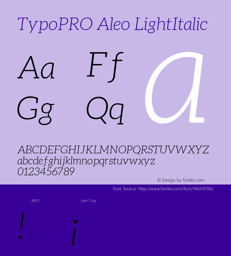 TypoPRO Aleo LightItalic Version 1.1图片样张