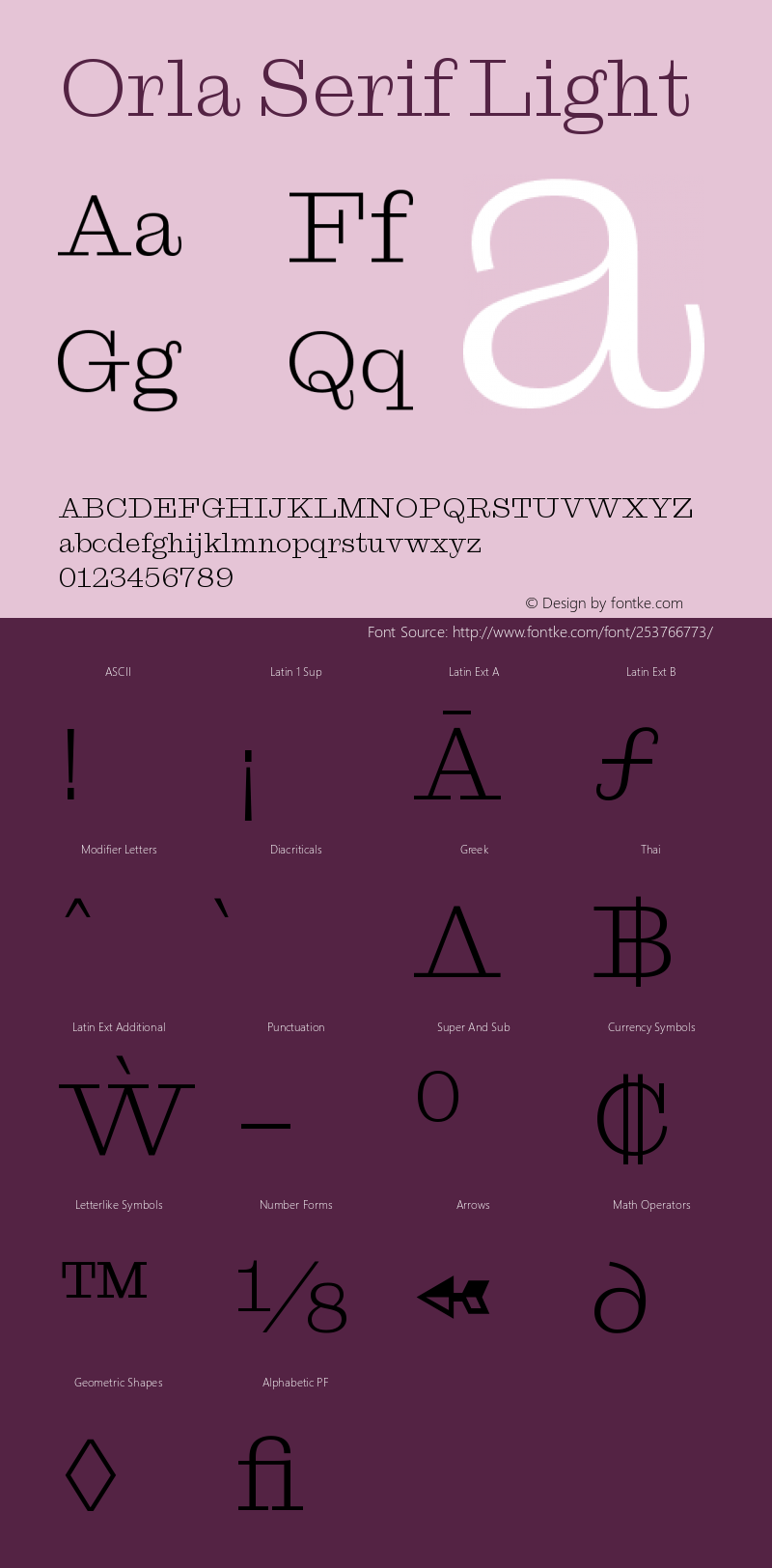 Orla Serif Light Version 1.000;hotconv 1.0.109;makeotfexe 2.5.65596图片样张