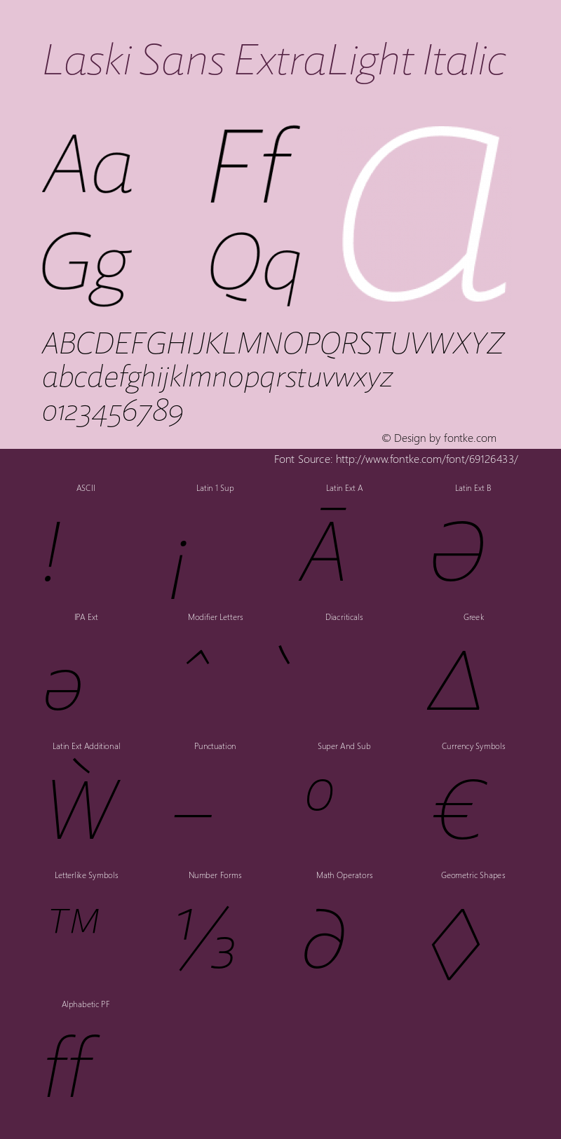 LaskiSans-ExtraLightItalic Version 1.000;com.myfonts.easy.re-type.laski-sans.extra-light-italic.wfkit2.version.4yE3图片样张