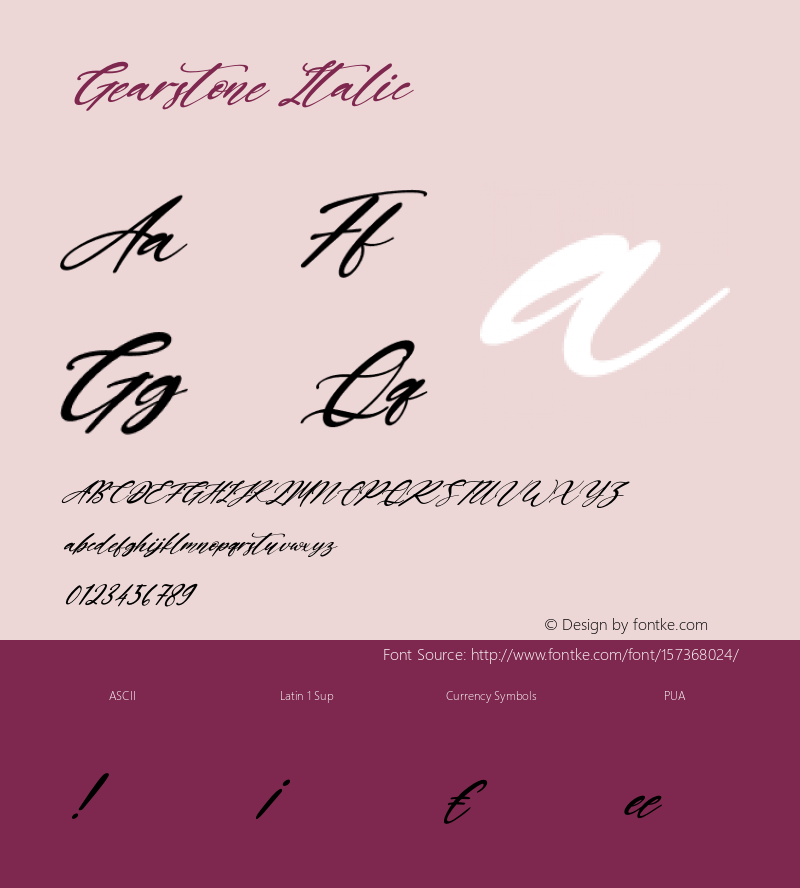 Gearstone Italic Version 1.00;November 26, 2020;FontCreator 12.0.0.2563 64-bit图片样张