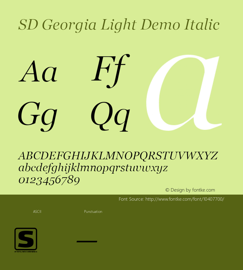 SD Georgia Light Demo Italic Version 001.000图片样张