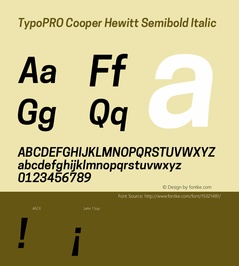 TypoPRO Cooper Hewitt Semibold Italic 1.000图片样张