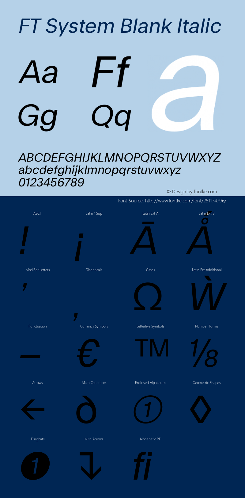 FT System Blank Regular Italic Version 1.000;FEAKit 1.0图片样张