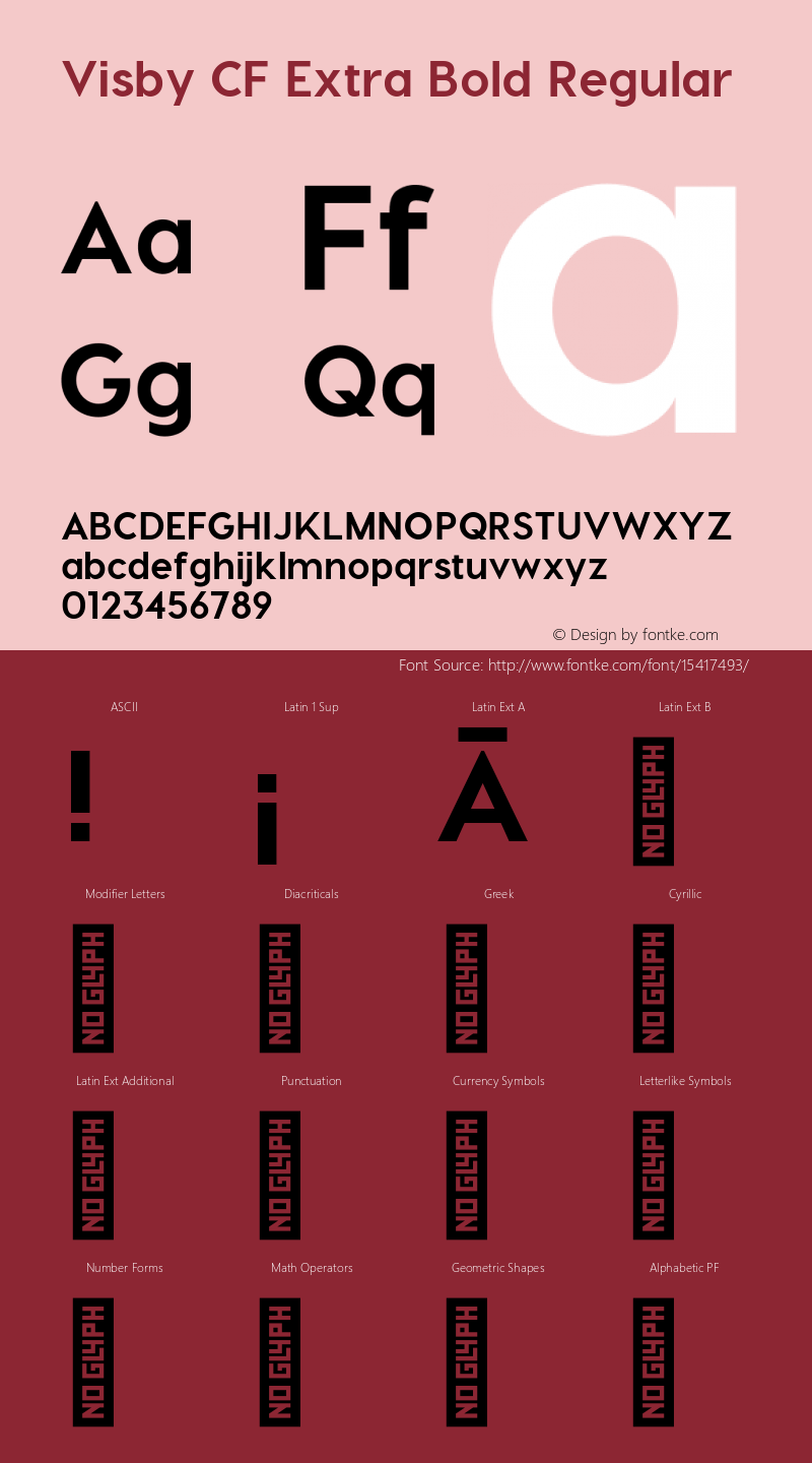 Visby CF Extra Bold Regular Version 1.000图片样张