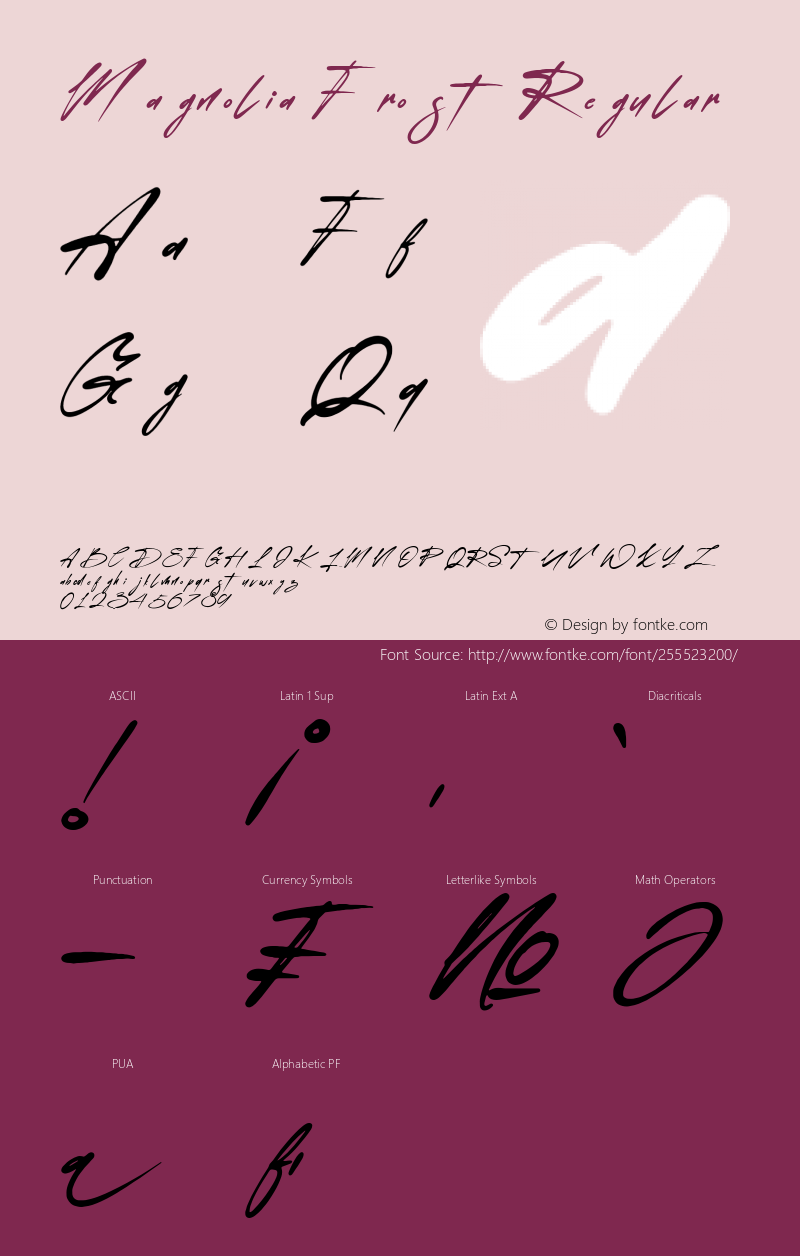 Magnolia Frost Version 1.000;May 17, 2024;FontCreator 14.0.0.2901 64-bit图片样张