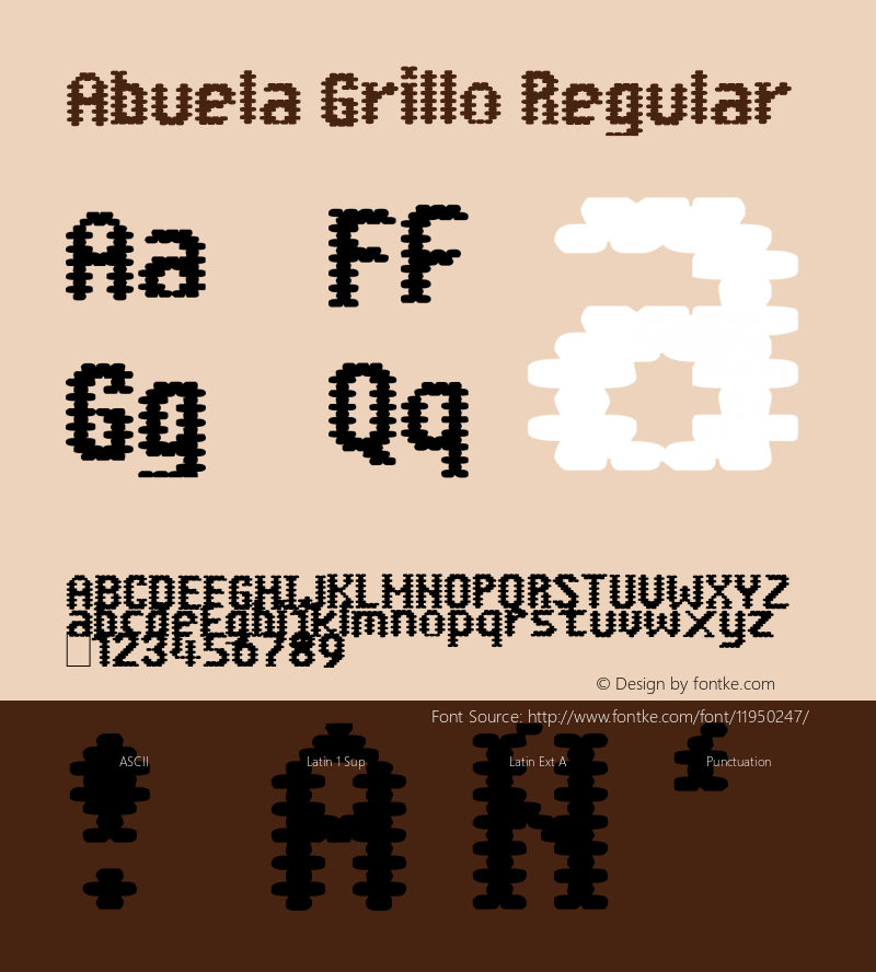 Abuela Grillo Regular Version 1.00 October 27, 2009, initial release, www.yourfonts.com图片样张