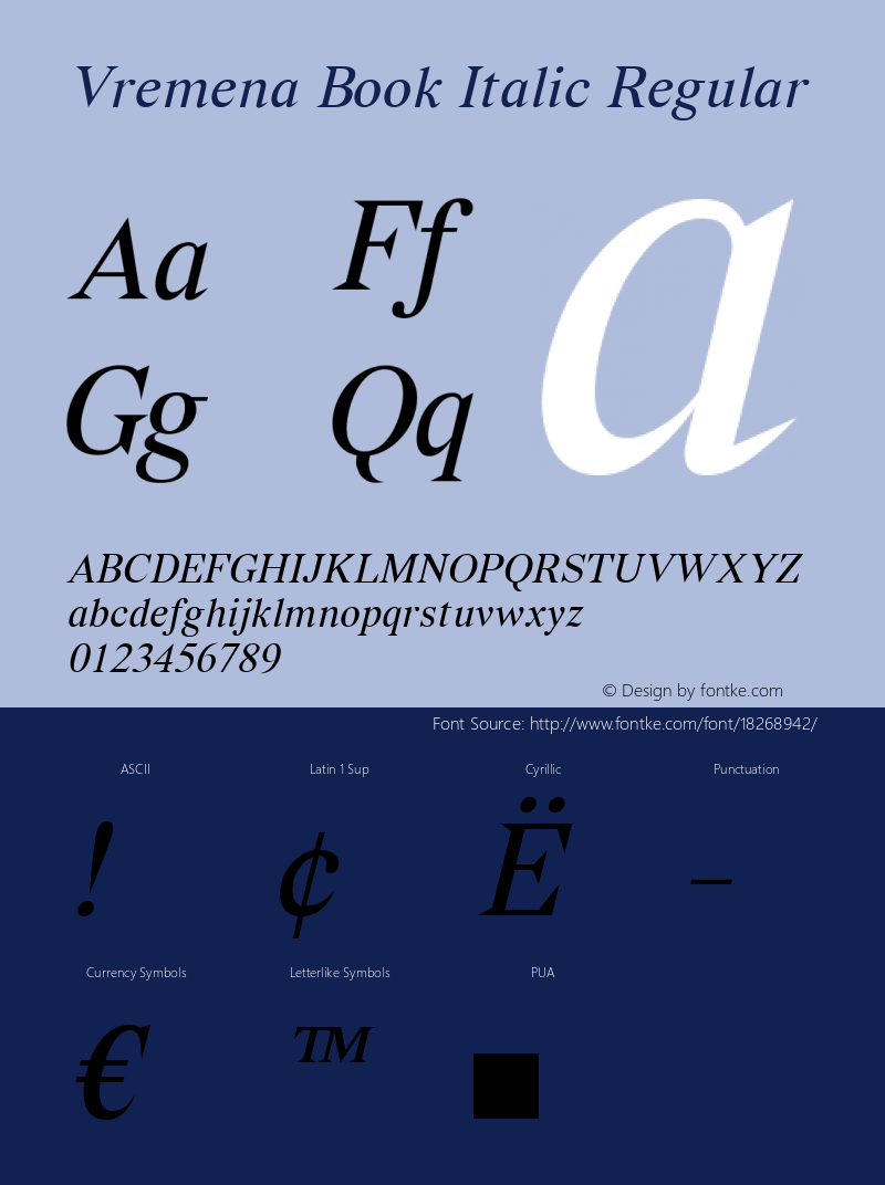 Vremena Book Italic Regular 001.000图片样张