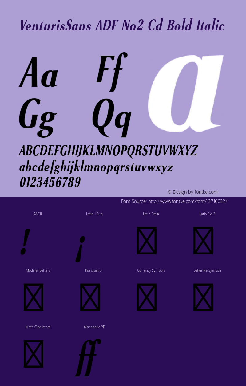 VenturisSans ADF No2 Cd Bold Italic 1.005;FFEdit图片样张