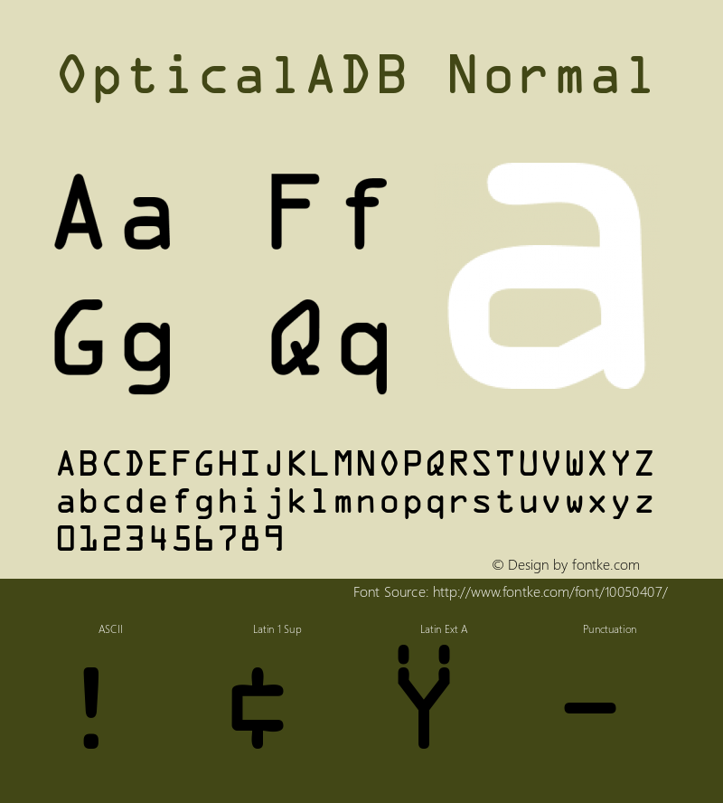 OpticalADB Normal Altsys Fontographer 4.0.3 8.9.1994图片样张
