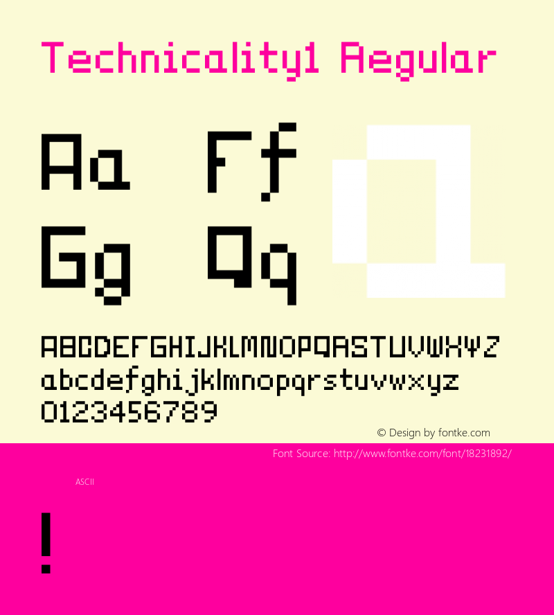 Technicality1 Regular 1.0图片样张