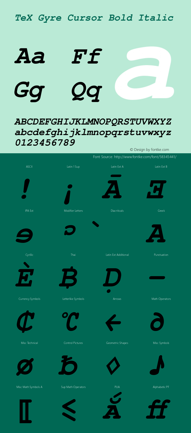 TeXGyreCursor-BoldItalic Version 1.103;PS 1.103;hotconv 1.0.49;makeotf.lib2.0.14853图片样张