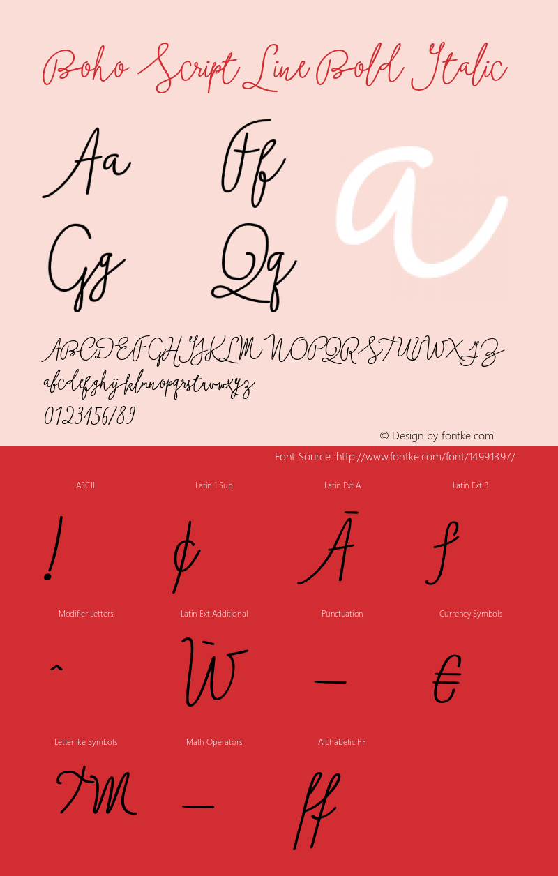 Boho Script Line Bold Italic Version 1.000图片样张