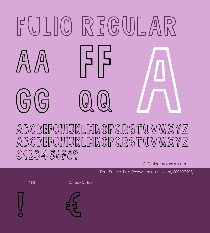 Fulio Version 1.000;PS 001.000;hotconv 1.0.70;makeotf.lib2.5.58329图片样张