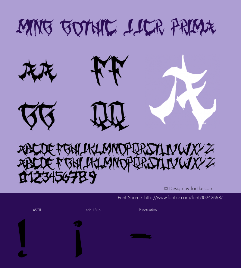 Ming Gothic JJCR Prima Version 1.00,© 2009 Juan Casco: metanorocker14@hotmail.com图片样张