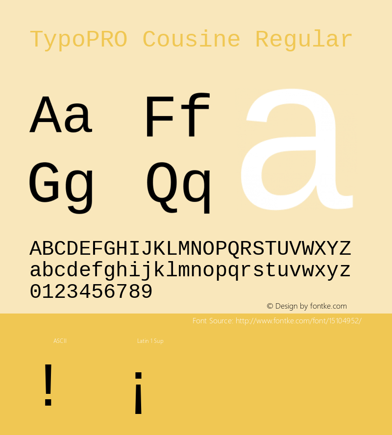 TypoPRO Cousine Regular Version 1.21图片样张