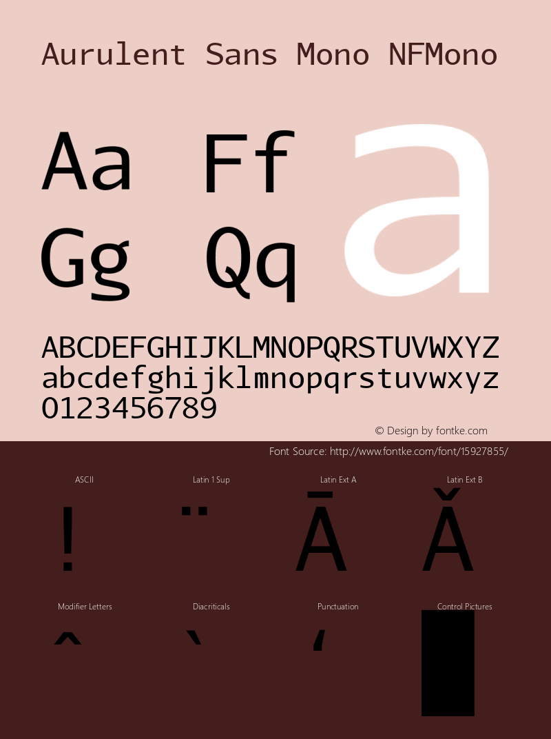 Aurulent Sans Mono NFMono Version 2007.05.04图片样张