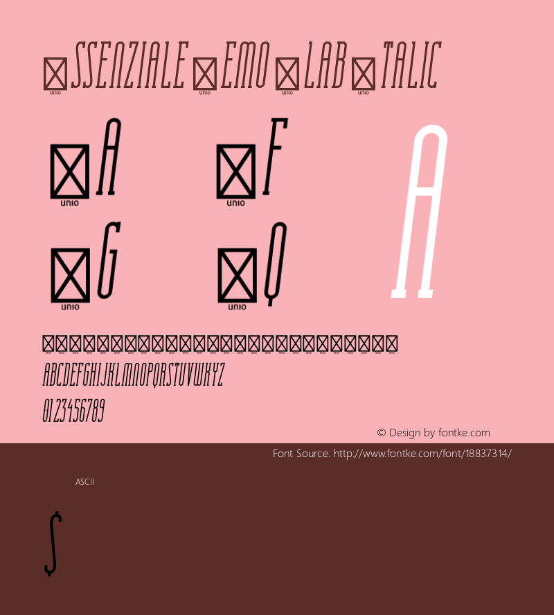 Essenziale Demo Slab Italic Version 1.010图片样张