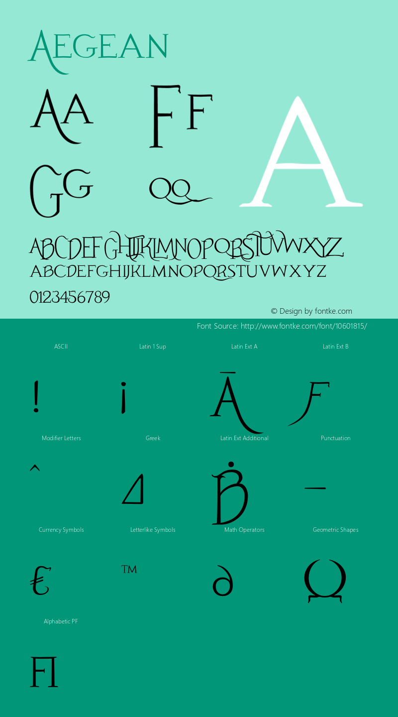 Aegean ☞ Version 1.000;com.myfonts.matt-frost.aegean.regular.wfkit2.3Sw7图片样张