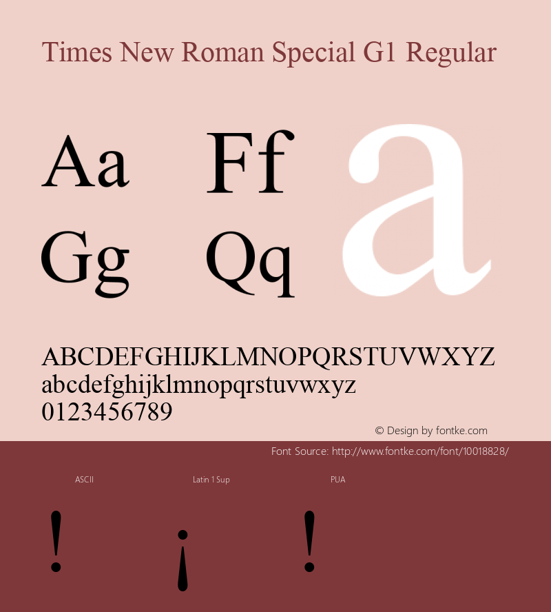 Times New Roman Special G1 Regular Version 1.03图片样张