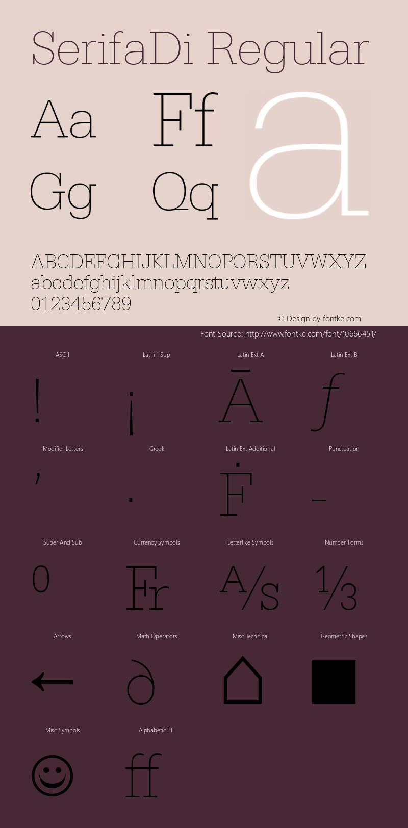 SerifaDi Regular Version 1.10;com.myfonts.easy.urw.serifa.thin.wfkit2.version.3pxY图片样张