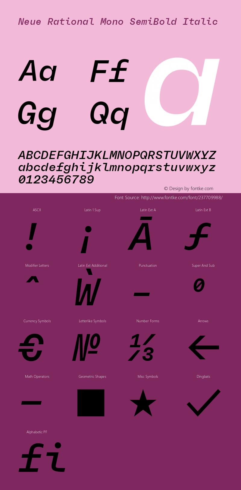 Neue Rational Mono SemiBold Italic Version 1.000图片样张